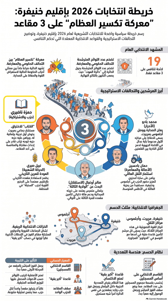 خريطة انتخابات 2026 بإقليم خنيفرة